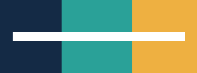 Synthetic diagram: navy, teal and gold panels with a white connector.